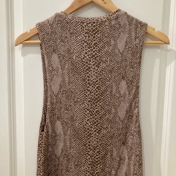 Acacia Tulum Basics Animal Python Snake Print Brown/Tan Dress Size M - Picture 6 of 12